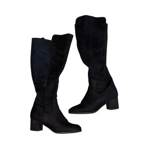Black high heeled boots Size 8.5